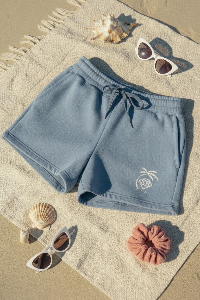 Beach Shorts - Misty Blue - Turf 'n Surf collection