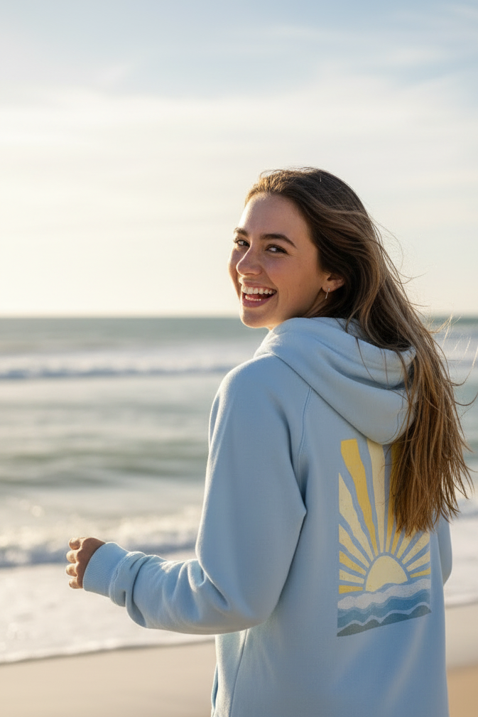 Beach Sweatshirt Misty Blue - Turf 'n Surf collection