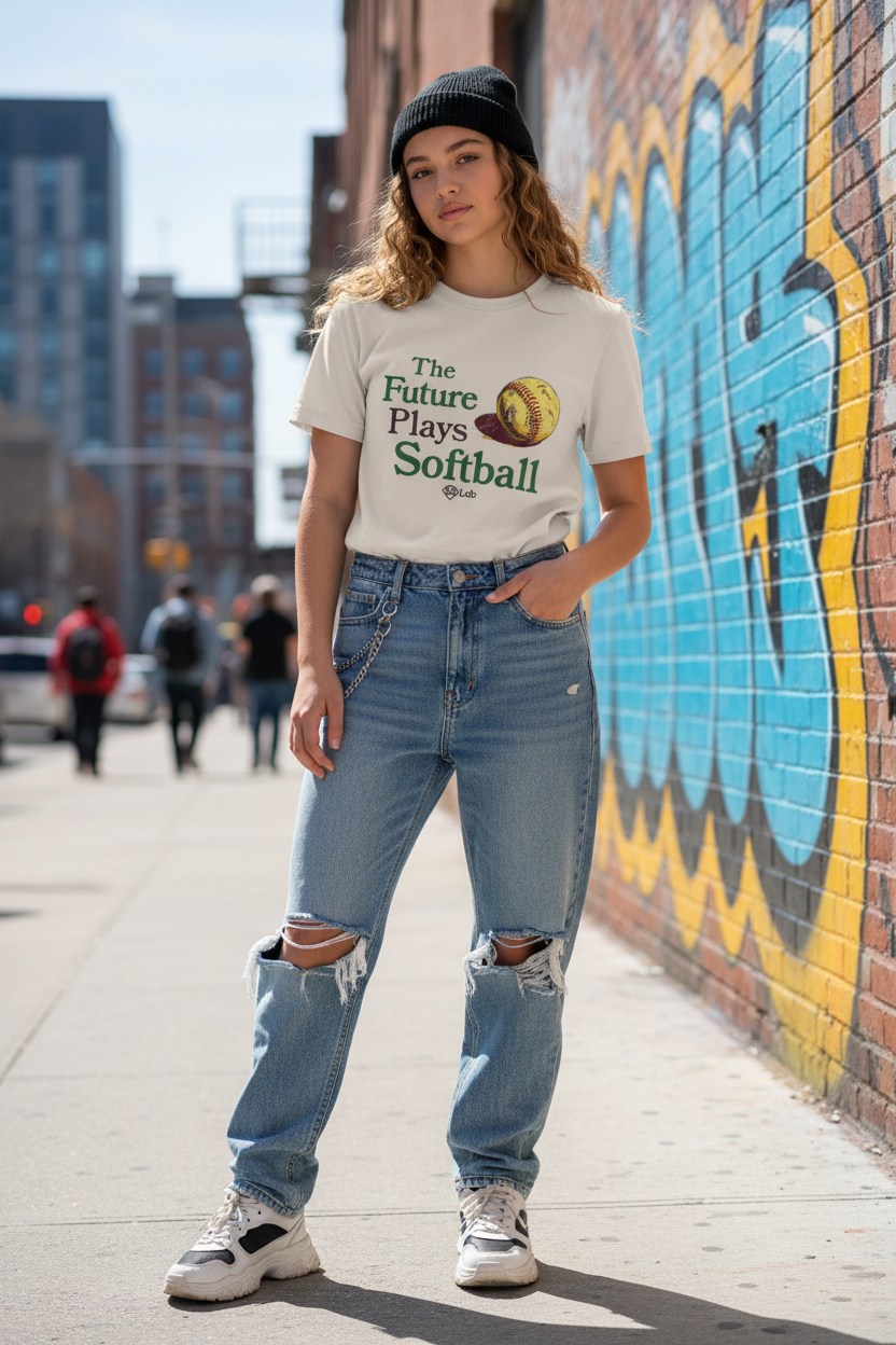 PREORDER "The Future Plays Softball" vintage unisex tee